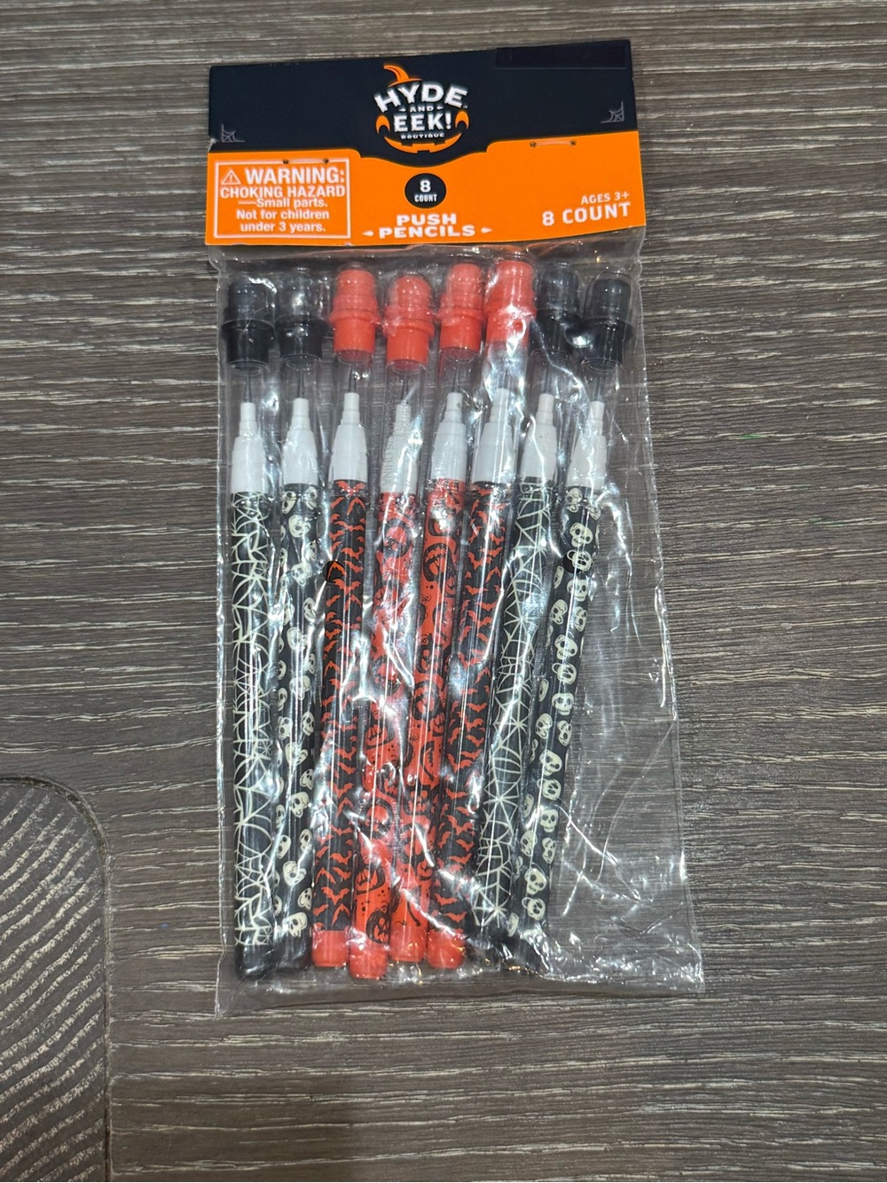 NWT Hyde & Eek Halloween Push Pencils 8-Count